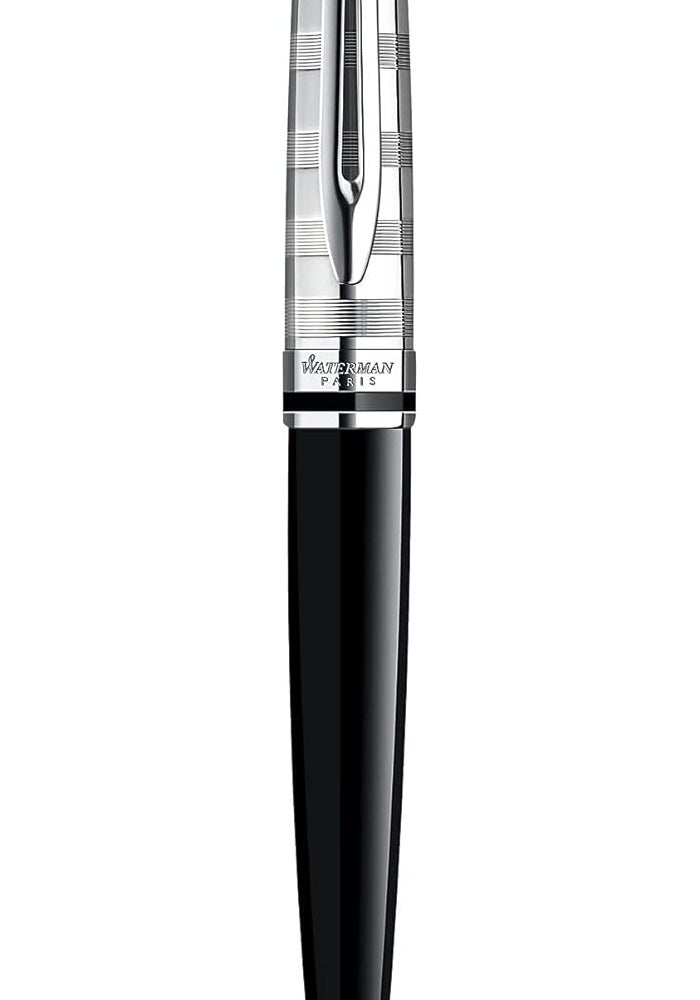 Waterman Expert Deluxe Ballpoint Pen - Black Lacquer with Chrome Trim - Image 1
